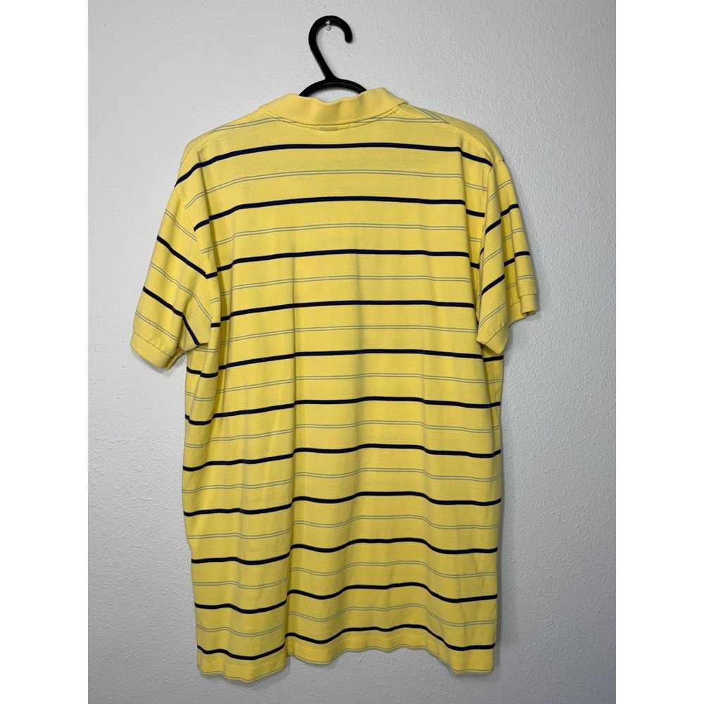 Polo Ralph Lauren Mens XL Yellow Striped Short Sleeve Cotton Pique Polo Shirt - Picture 4 of 7